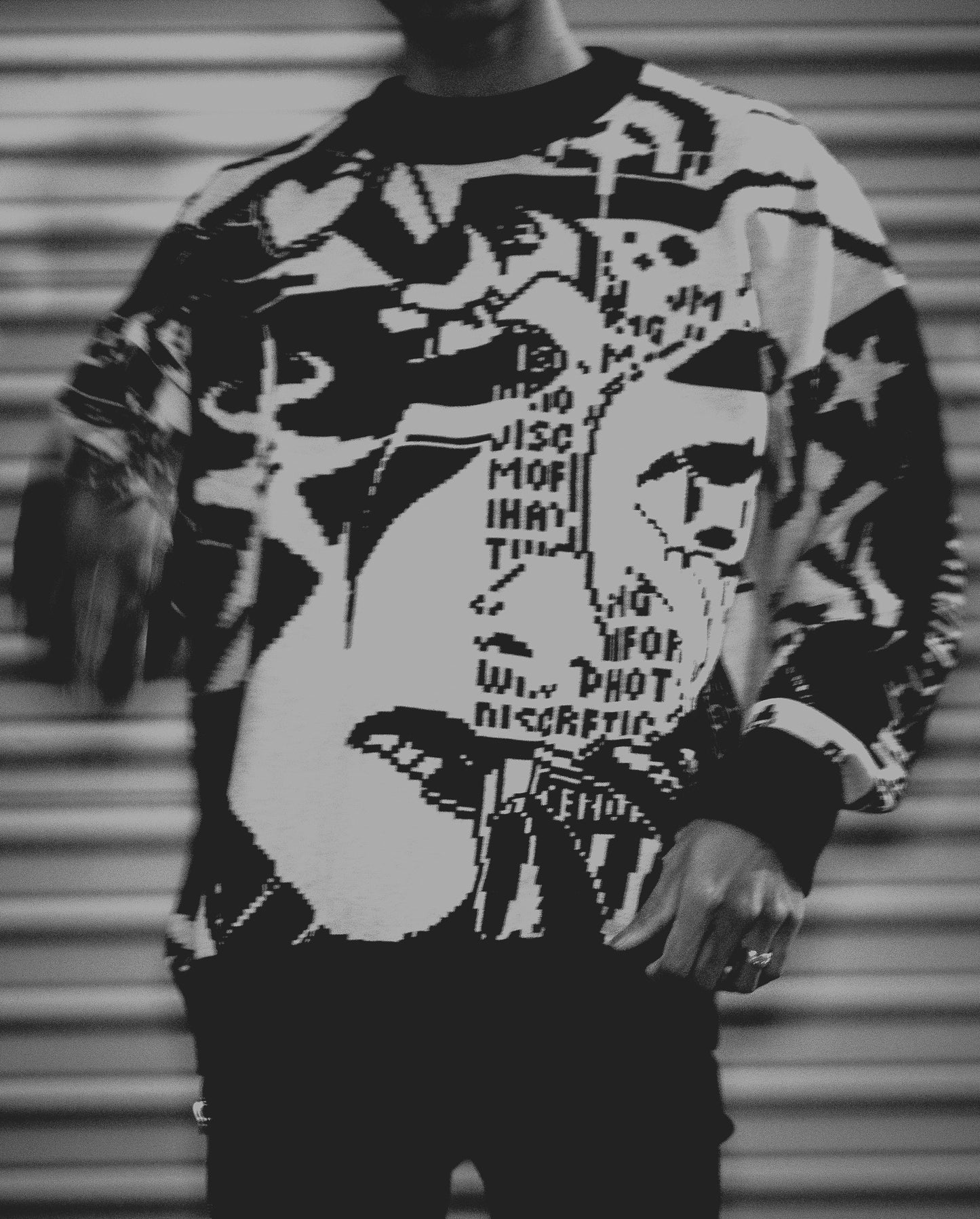 I Contain Flashing Images Longsleeve Knit Shirt