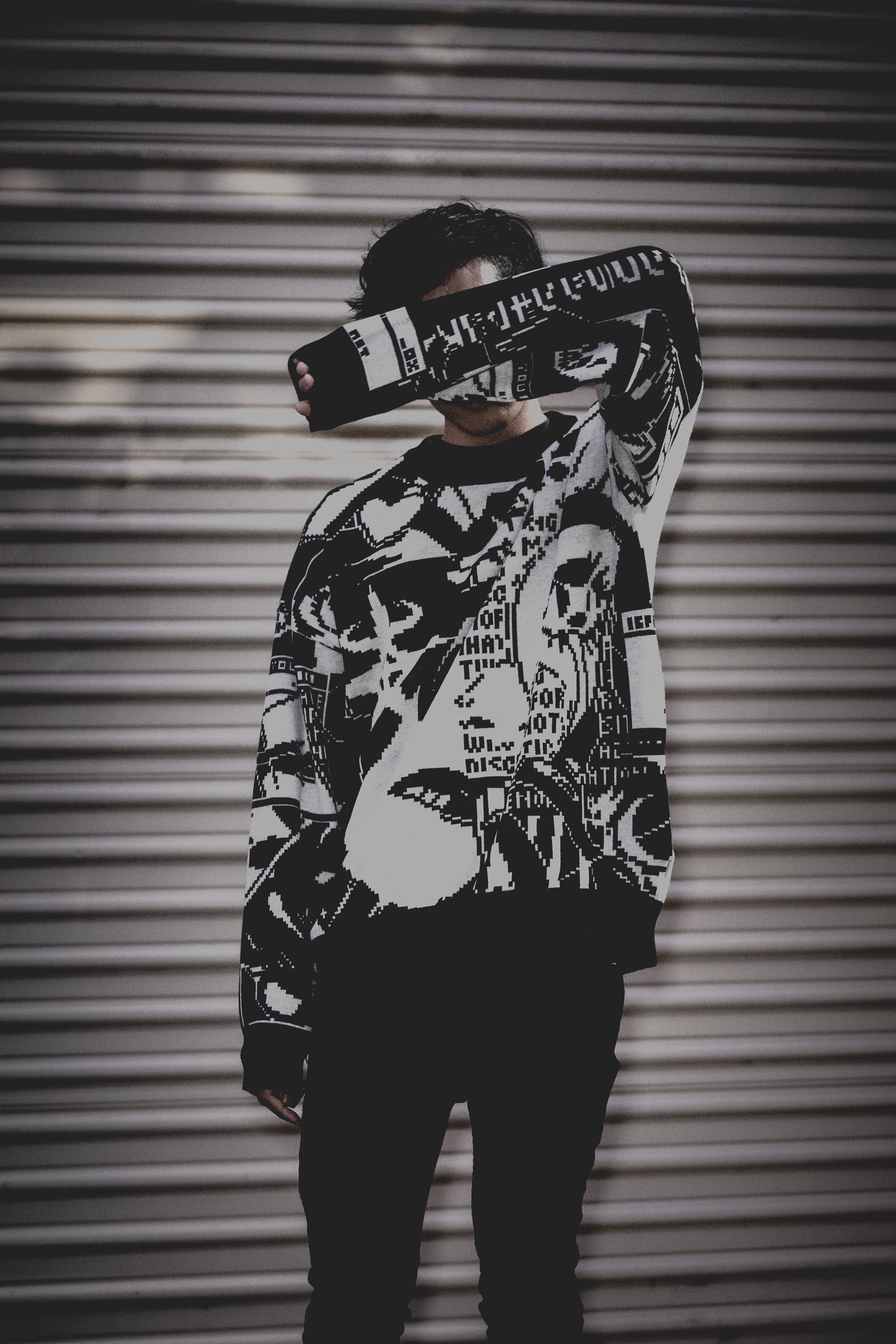I Contain Flashing Images Longsleeve Knit Shirt
